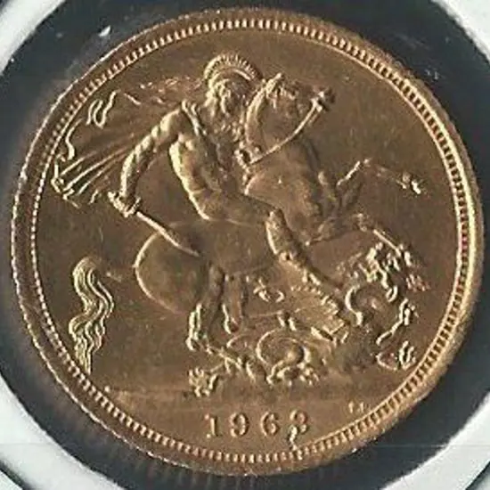 Great Britain 1963 Gold Sovereign. AUnc.