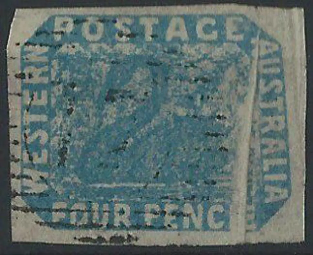 1854 4d pale blue swan with a spectacular paper ... Image 1++