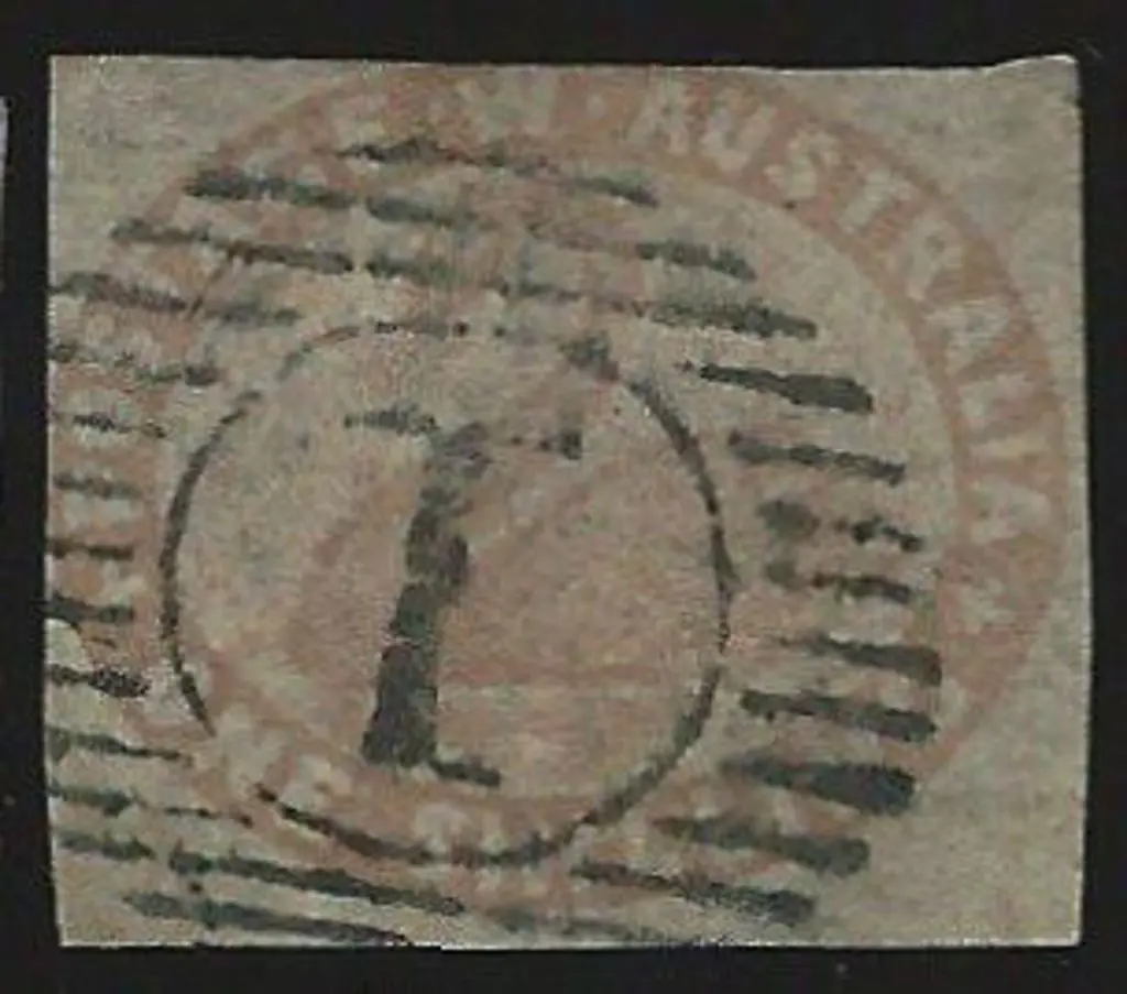 1855 1/- grey brown. Fine used with crisp BN "1" ... Image 1++