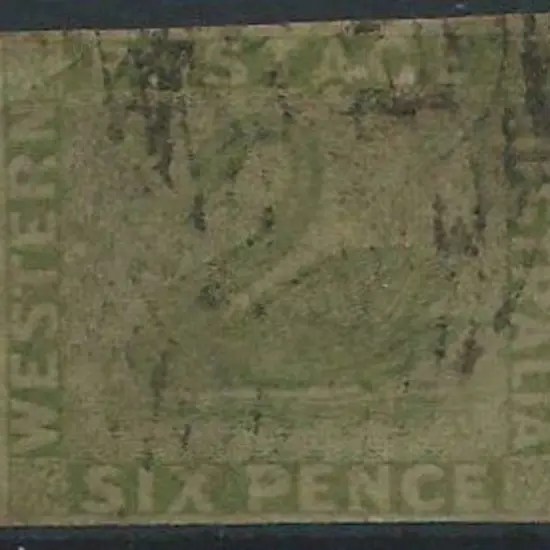 1861 6d sage green swan with 4 margins. Used by ...