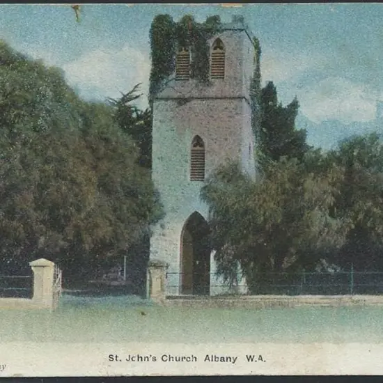 1900c. "St John's Church, Albany WA" used postcard ...