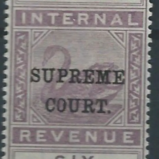 1903 6d violet Revenue with "SUPREME COURT" ovpt. ...