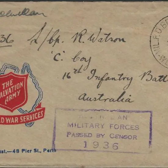1942 (21st Aug) AMF censored cover from Mil. PO ...