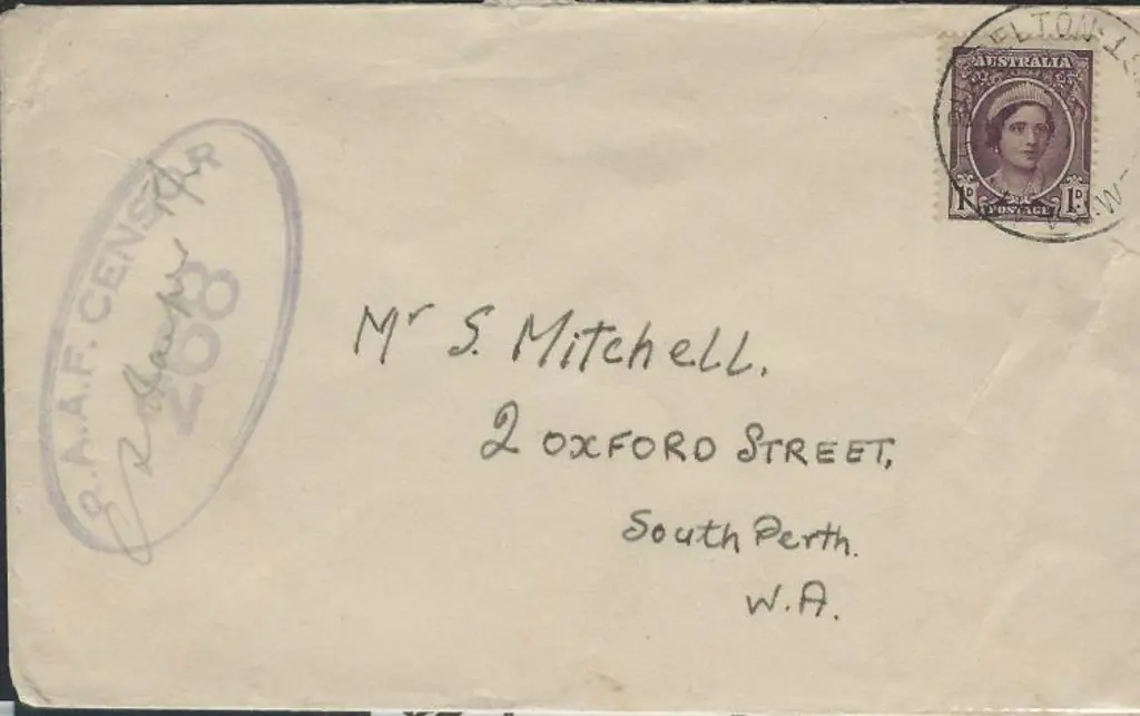 1943 (9th July) RAAF censored cover from RAAF PO ... Image 1++