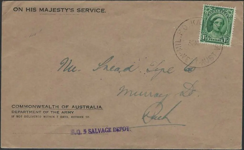 1944 (30th May) OHMS cover from H.Q. 5 Salvage ... Image 1++