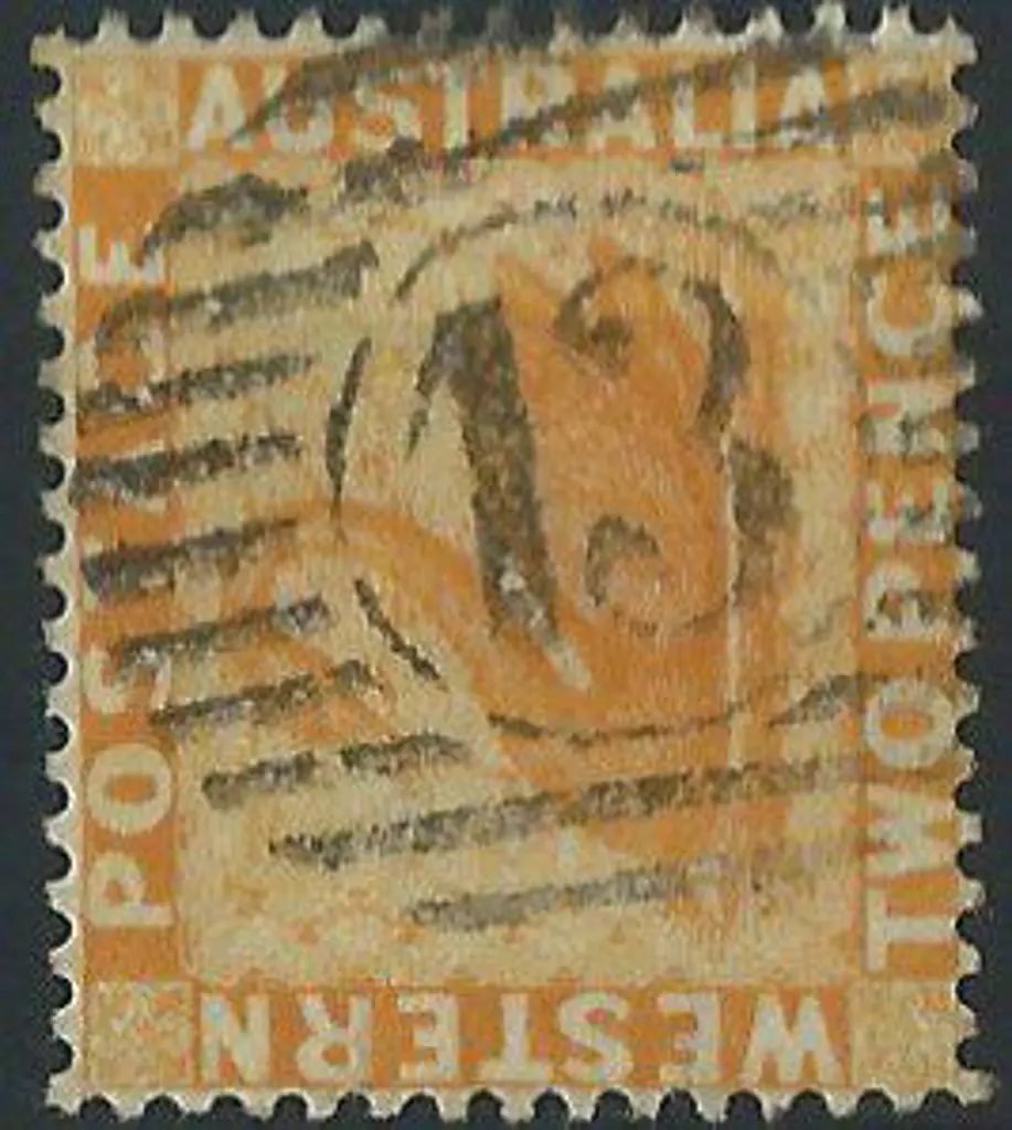 Geraldton 12 bar 13 on 2d yellow (1882) wmk crown ... Image 1++