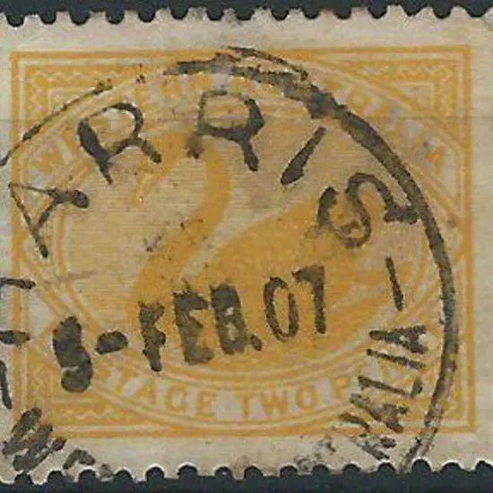 Harris A25 on 2d yellow swan dated 5 FE 07. ...