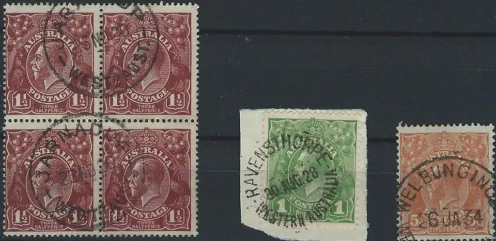 Jarnadup on 1½d chocolate block of 4 with one ... Image 1++