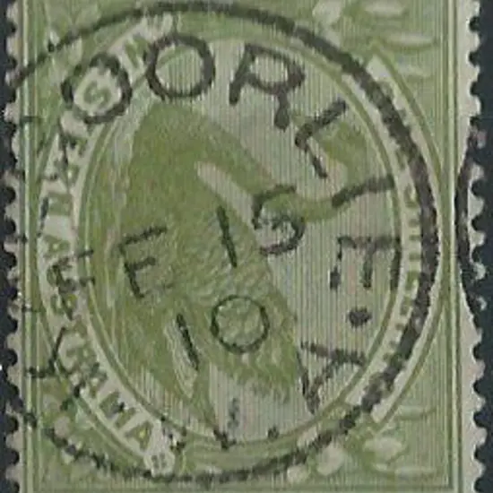 Kalgoorlie 3b-b on 1/- olive green with wmk W ...