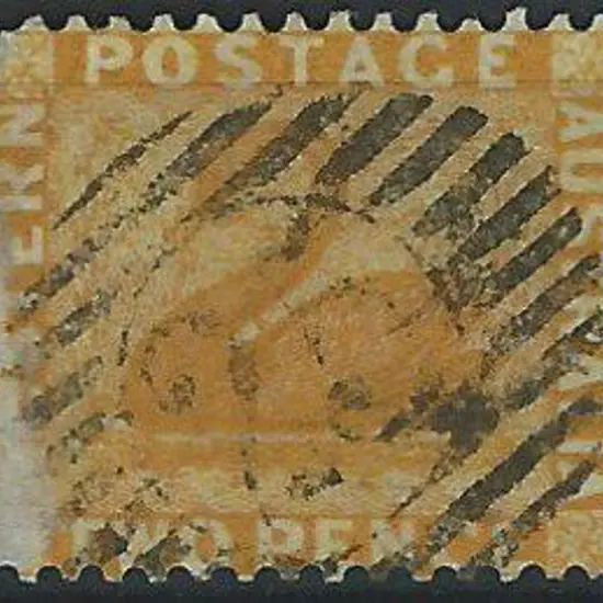 Lockeville 12 bar 25 on 2d yellow (1882) wmk crown ...