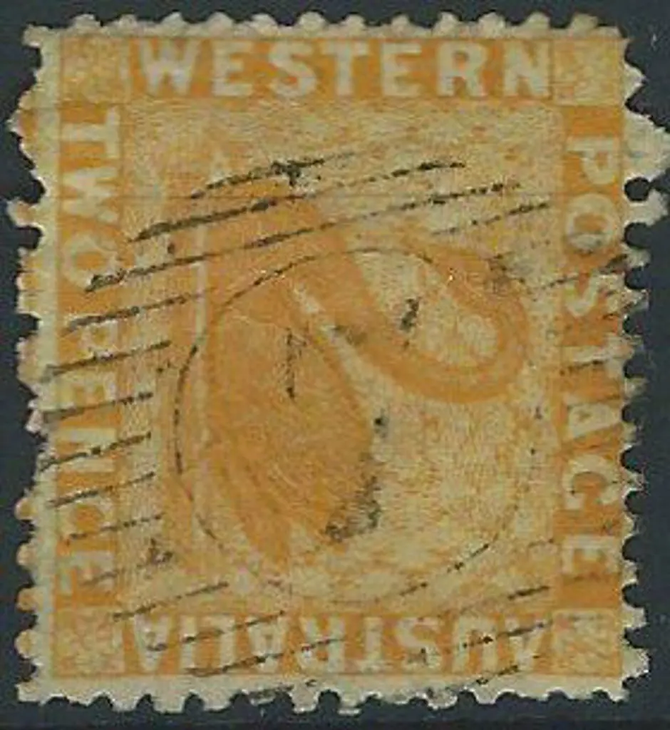 Minnimup 15 bar 7 on 2d yellow (1864) wmk crown cc ... Image 1++