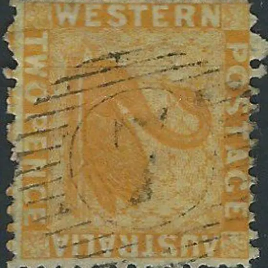 Minnimup 15 bar 7 on 2d yellow (1864) wmk crown cc ...