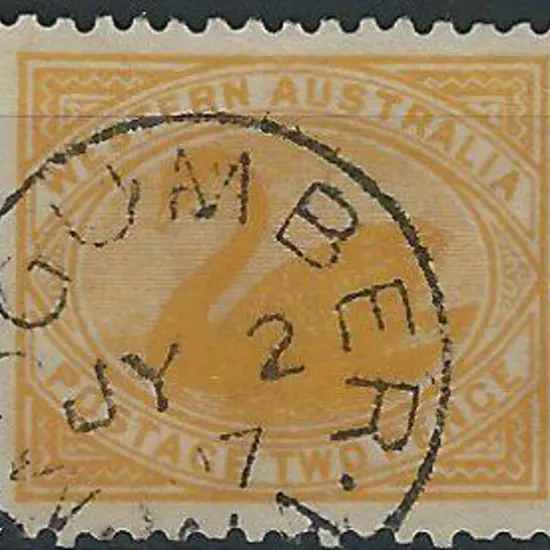 Mogumber 3b on 1d yellow swan dated 2 JU 07 (1-2)