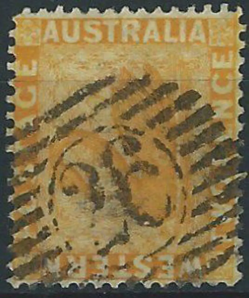 New Norcia 12 bar 26 on 2d yellow (1876) wmk crown ... Image 1++