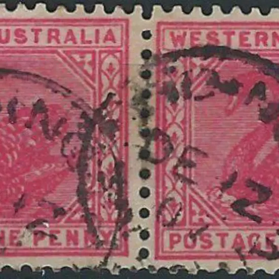 Paddington 3b on 1d red swan pair dated 12 DE 07. ...
