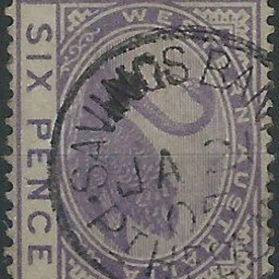 Port Headland Savings Bank Sbi on 6d violet swan 2 ...