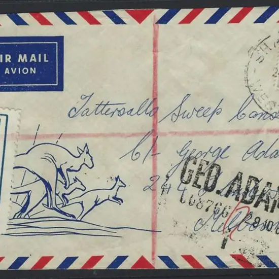 Shark Bay dated 26th Oct 1964 on kangaroo illust ...