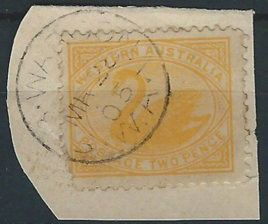 Waroona Savings Bank Sbiv on 2d yellow swan dated ... Image 1++