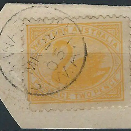 Waroona Savings Bank Sbiv on 2d yellow swan dated ...