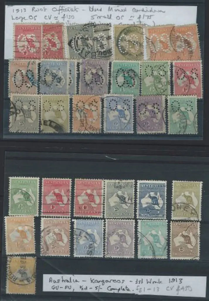 Kangaroos 1st wmk range used on stockcards ... Image 1++