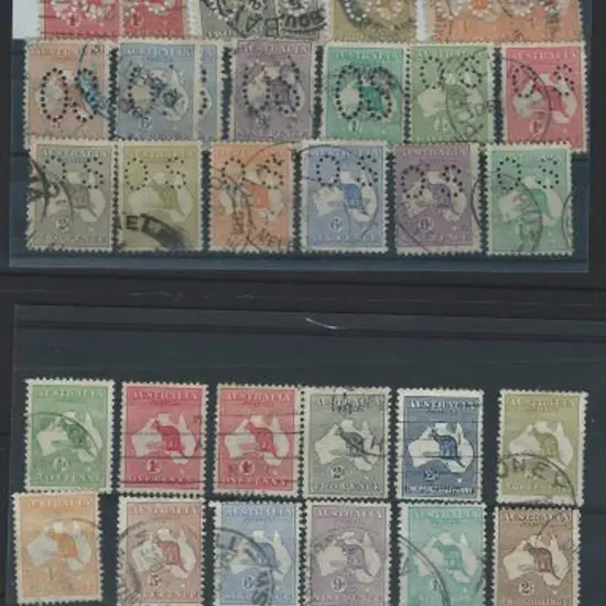 Kangaroos 1st wmk range used on stockcards ...