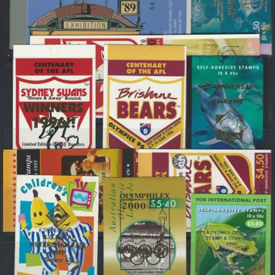 Booklets 1995-2000 range of ovptd incl $4.50 World ...
