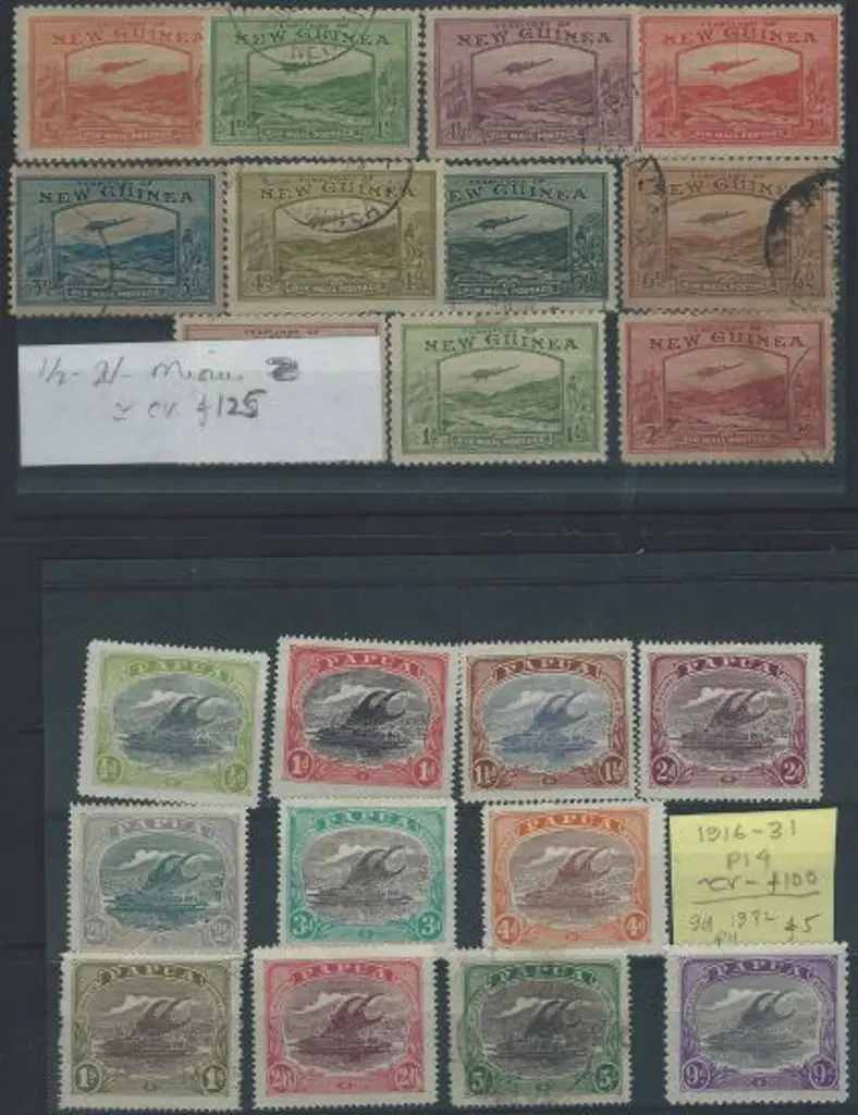 Papua & New Guinea MLH & used on stockcards ... Image 1++