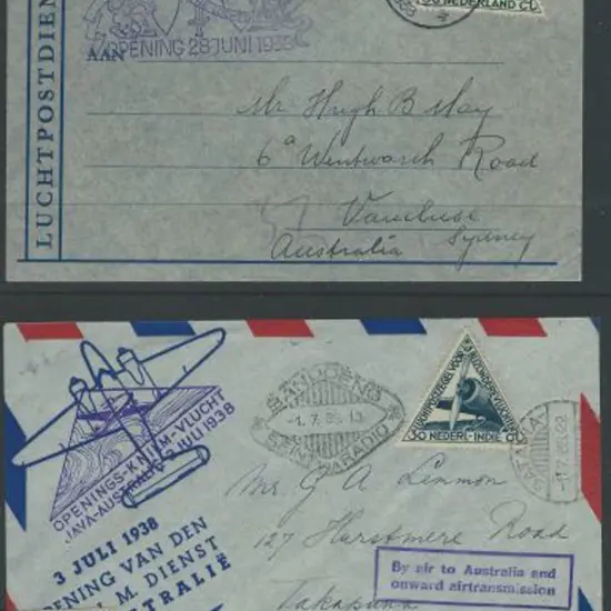 Airmails Collection 1938-1976 group of KLM covers ...