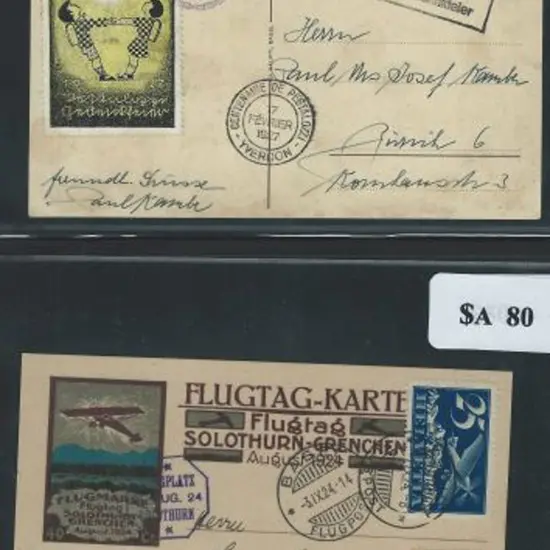 Airmails Collection Switzerland 1924-1927 group of ...