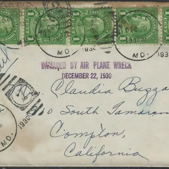 1930 (22nd Dec) Kansas City to California ...