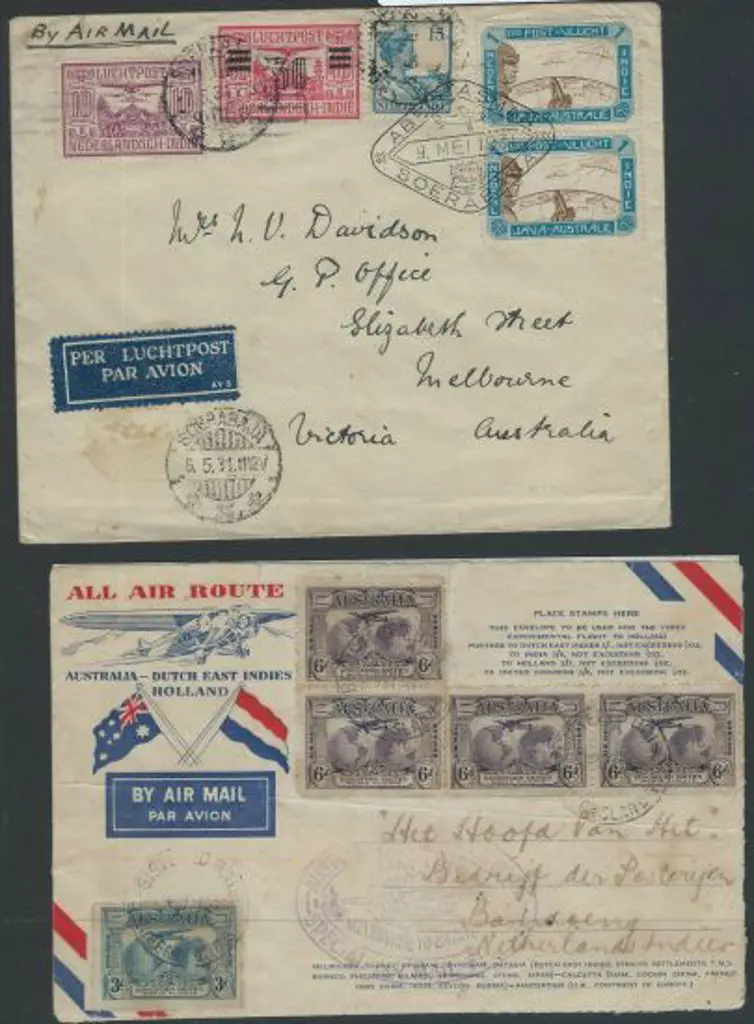 1931 (9th May) Soerabaja-Melbourne bearing 1931 1g ... Image 1++