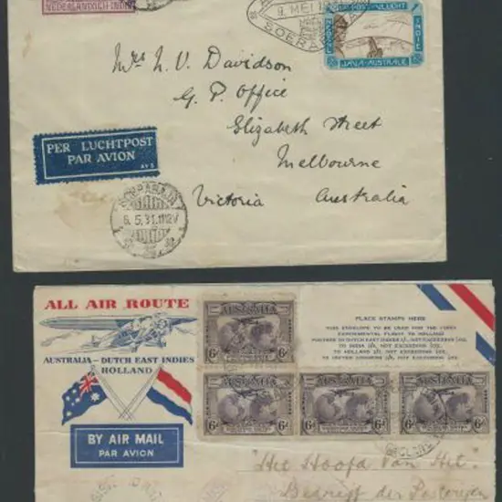 1931 (9th May) Soerabaja-Melbourne bearing 1931 1g ...