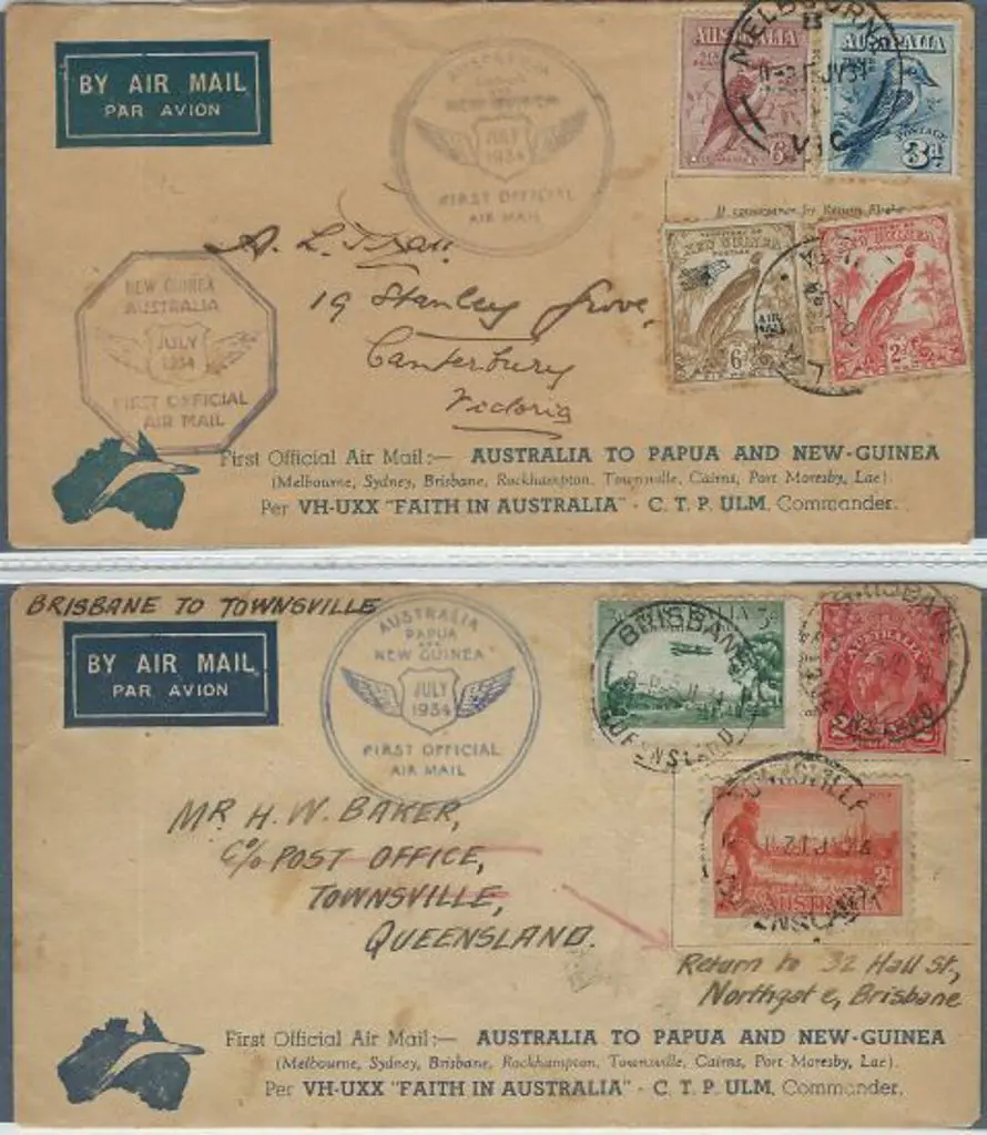 1934 (July) First Official airmail covers for ... Image 1++