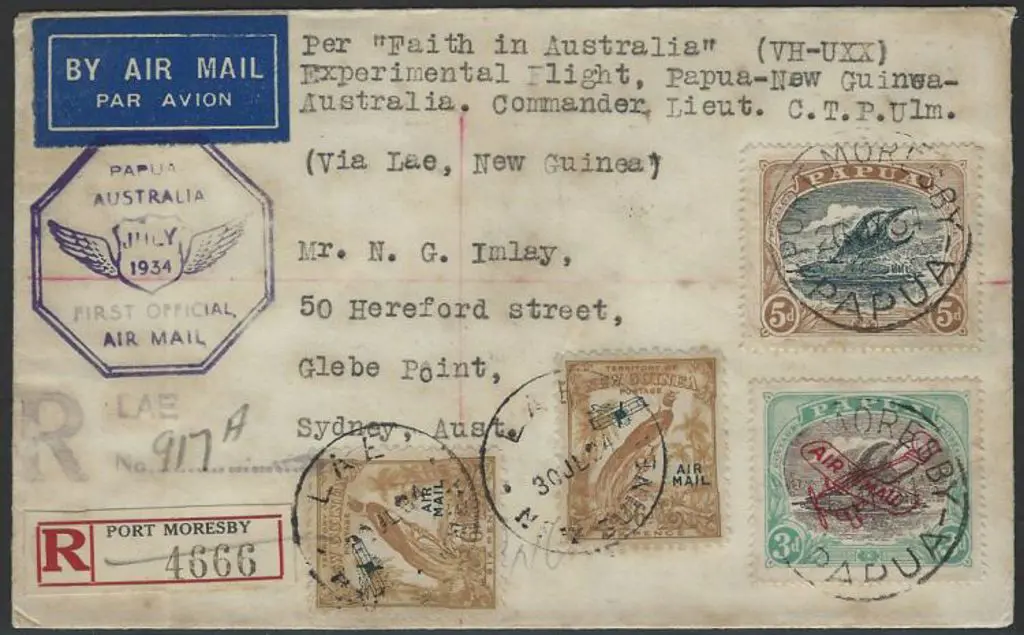 1934 (July) Papua-Australia First Official Air ... Image 1++