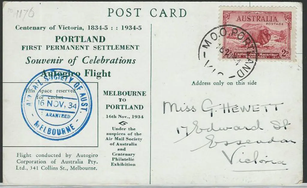 1934 (16th Nov) Melbourne to Portland flown ... Image 1++