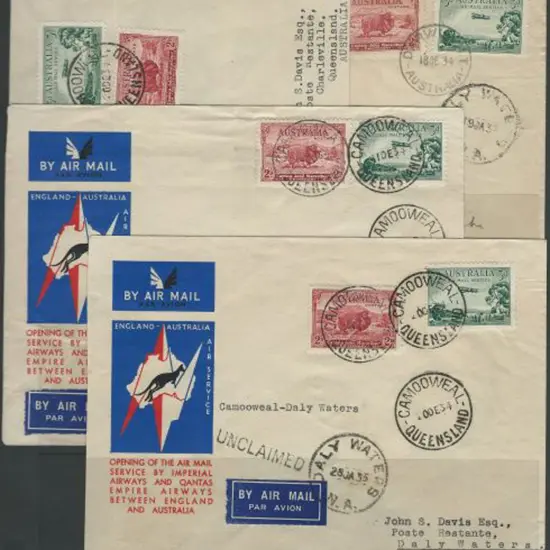 1934 (8th Dec) Imperial Airways/Qantas printed ...