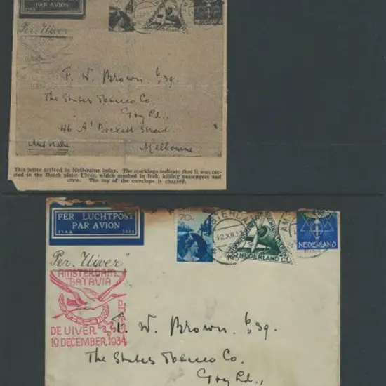 1934 (22nd Dec) KLM "Uiver" crash cover. Occurred ...