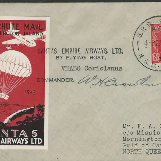 1942 (23rd Dec) Sydney to Mornington Island ...