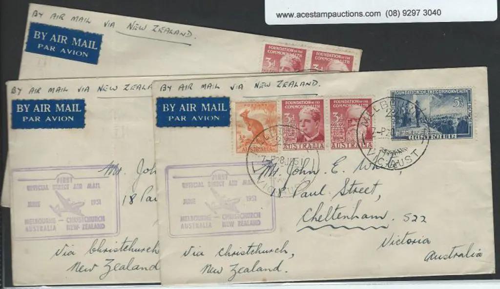 1951 (28th June) First Official Direct Airmail ... Image 1++
