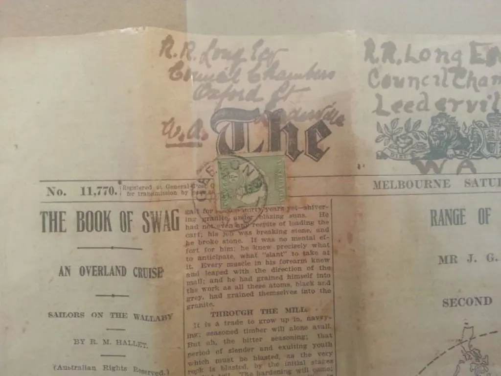1913 1st wmk ½d green on newspaper, "Australia: ... Image 1++