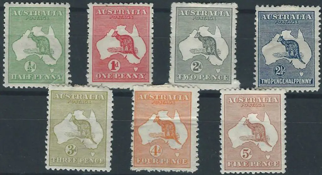1913 1st wmk  ½d to 5d MLH set mostly with hinge ... Image 1++