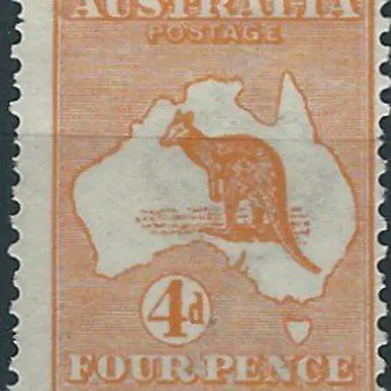 1913 1st wmk  4d orange. MLH, centred to right & ...