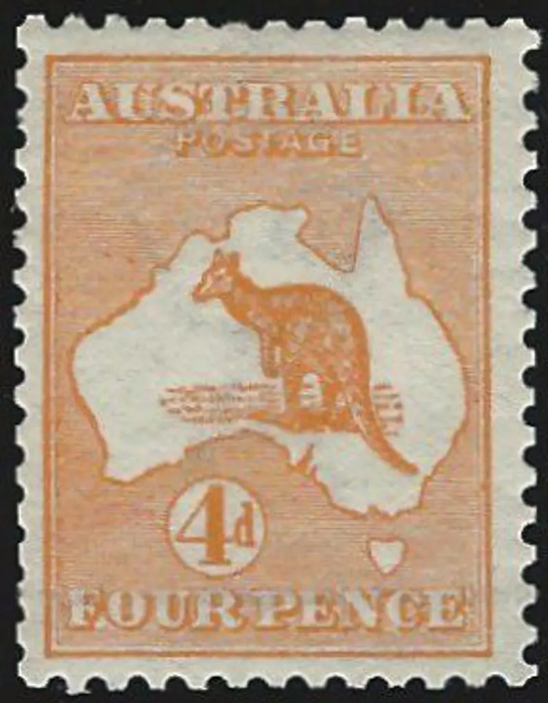 1913 1st wmk  4d orange. MLH & well centred. One ... Image 1++