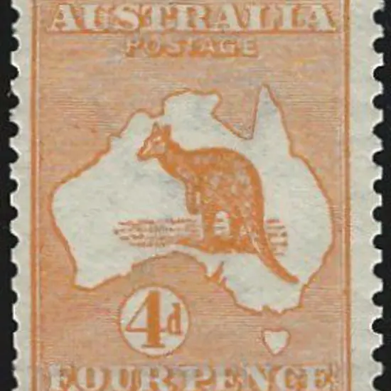 1913 1st wmk  4d orange. MLH & well centred. One ...