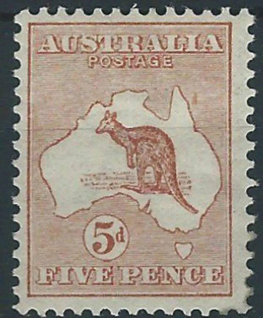1913 1st wmk  5d chestnut. Fresh MLH with central ... Image 1++
