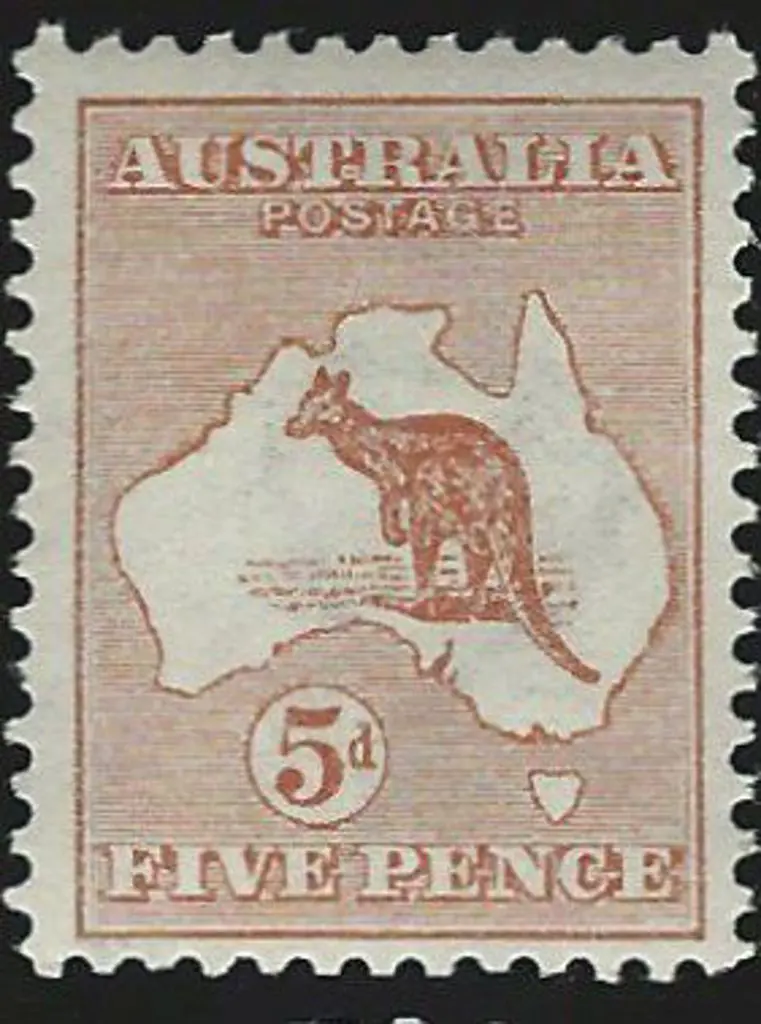 1913 1st wmk  5d pale chestnut. MUH, centred ... Image 1++