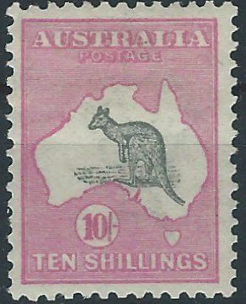 1913 1st wmk 10/- slate & pink. MLH with moderate ... Image 1++