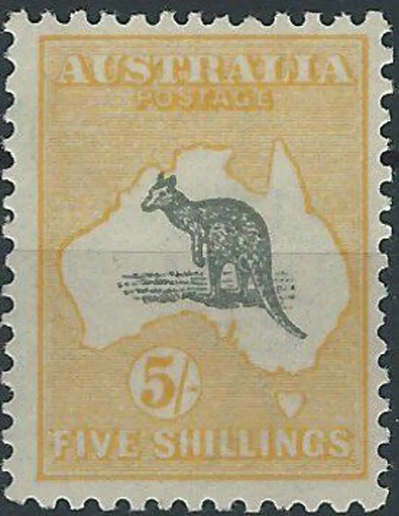 1915-28 3rd wmk 5/- grey black & chrome. Fresh ... Image 1++