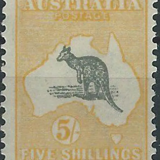 1915-28 3rd wmk 5/- grey black & chrome. Fresh ...