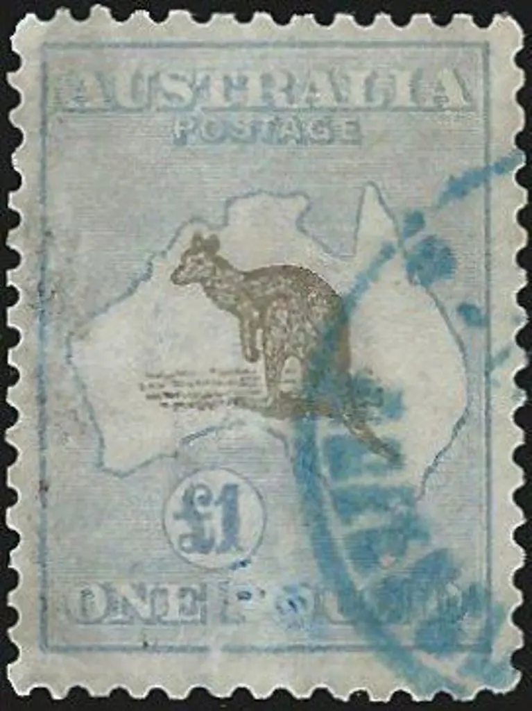 1915-28 3rd wmk £1 chocolate & dull blue. F/U with ... Image 1++